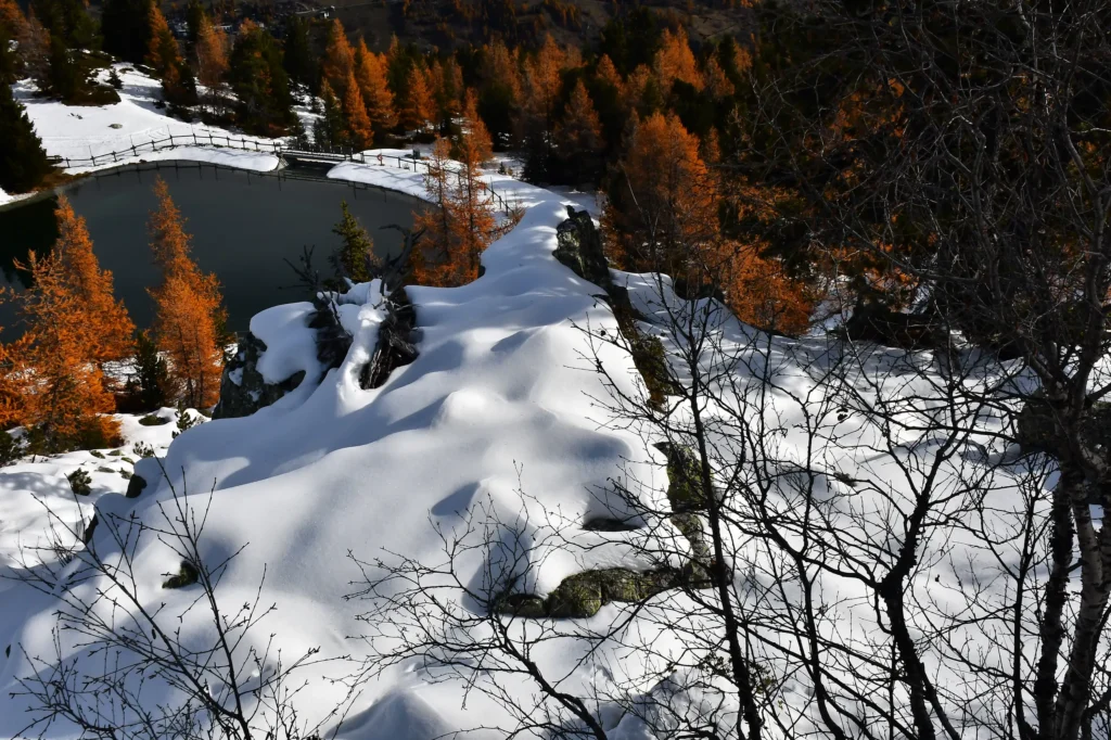 photo d'un lac en montagne à La Plagne
