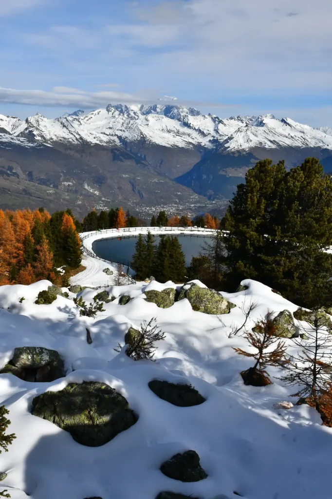photo d'un lac en montagne à La Plagne